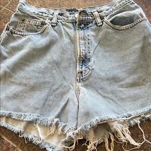GAP Light Blue Frayed Jean Shorts